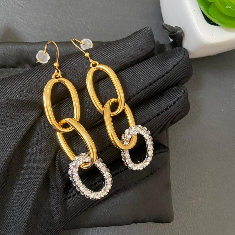 

Backs Earrings Temperament Niche Fashion Personality Three-ring Buckle