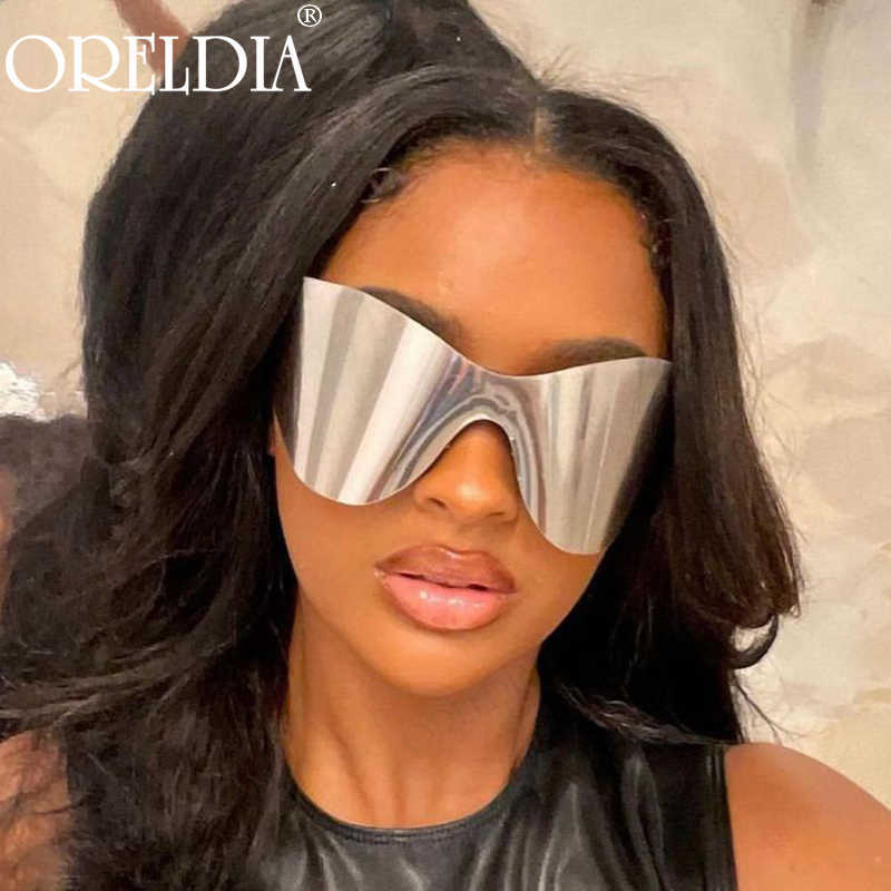 

New Oversoized Punk Rimless Sunglasses Women Men Luxury One Piece Sun Glasses Female Brand Designer Y2k Eyeglasses De Sol Oculos 1219