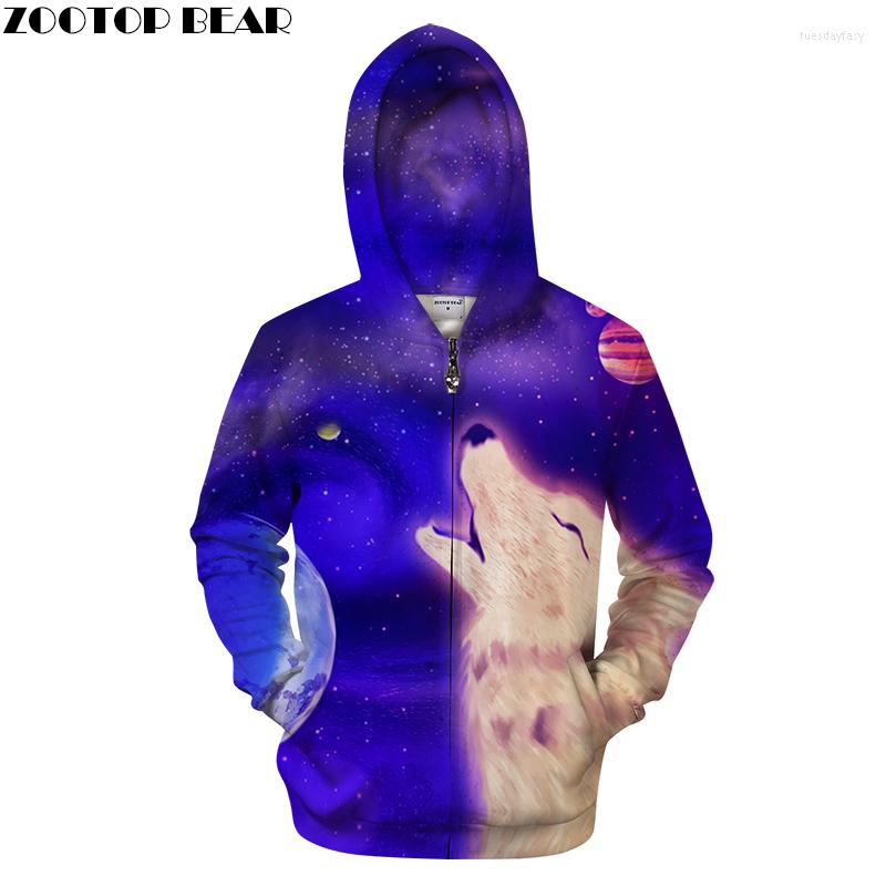 

Men's Hoodies Anime Wolf Zip Men Hoody Galaxy Sweatshirts Zipper Tracksuit 3D Pullover Male Coat Streetwear 6XL Drop Ship, Zip680