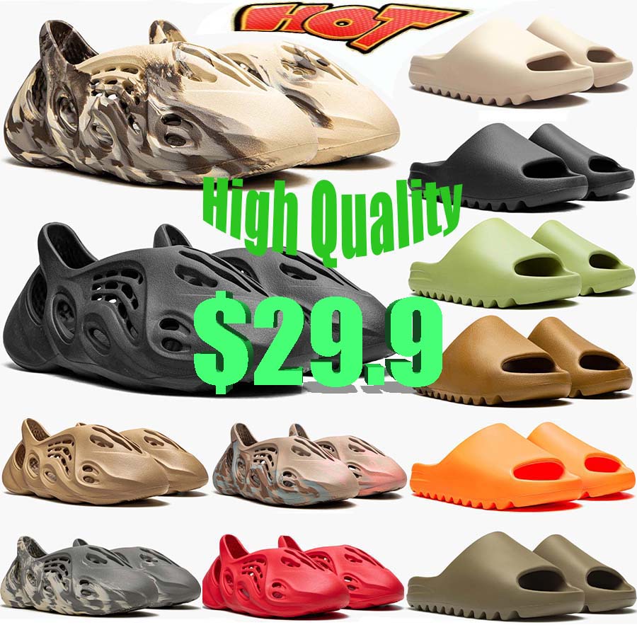 

Shoes Slippers Men Women slider Foam Runner Vermillion Mineral Blue Onyx Pure Sandals Slide Slipper Ochre Bone Resin Clog Desert Ararat runr slides, Y12