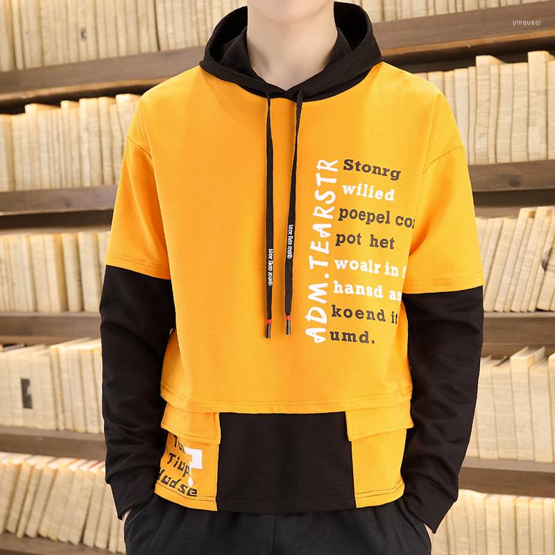 

Men's Hoodies 2022 Spring/Autumn Ins Patchwork Hooded Pullover Thin Casual Sweatshirts Selling Sportswear Clothes Hip Hop, Blue