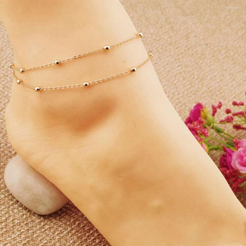 

Anklets Fashion Gold Double Chain Anklet Ankle Bracelet Barefoot Sandal Beach Foot Jewelry