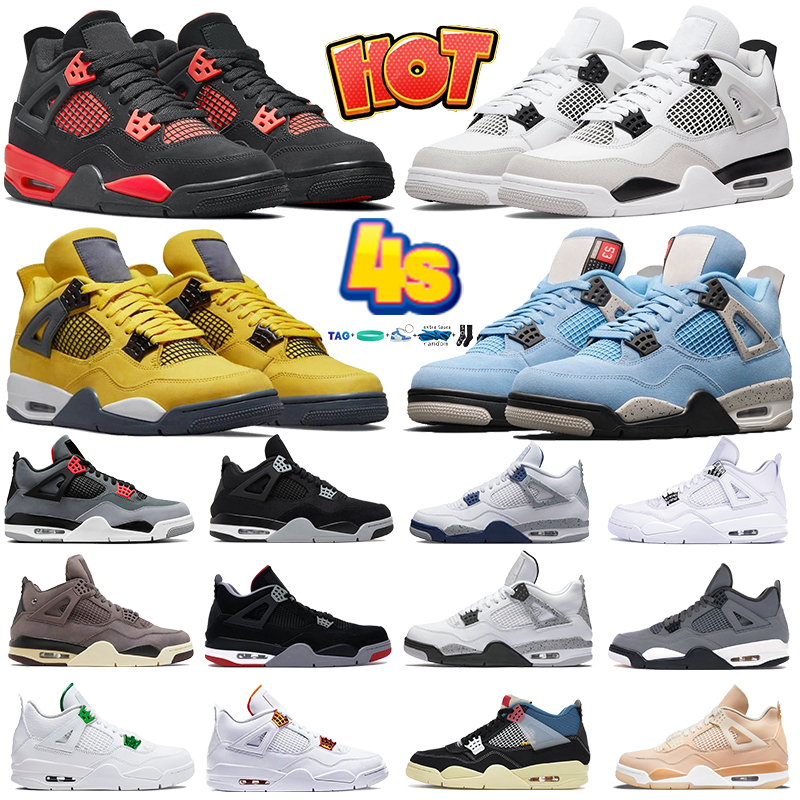 

4 4s Basketball Shoes Men Women Jumpman Ted Thunder Military Blanck Tour Yellow University Blue Black Canvas Infrared Sport Sneakers Designer Mens Retro Trainers, 39 toro bravo