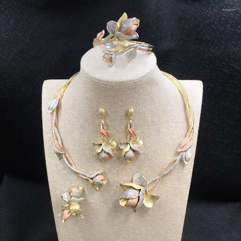 

Necklace Earrings Set Lanyika Jewelry Zeal Jazzily Rosebud With And Bangle Ring Banquet Gift, Picture shown