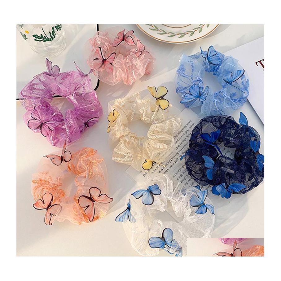 

Hair Rubber Bands Women Butterfly Print Elastic Summer Rope Pony Tails Holder For Ladies Girls Jewelry 2977 Drop Delivery Otjsl