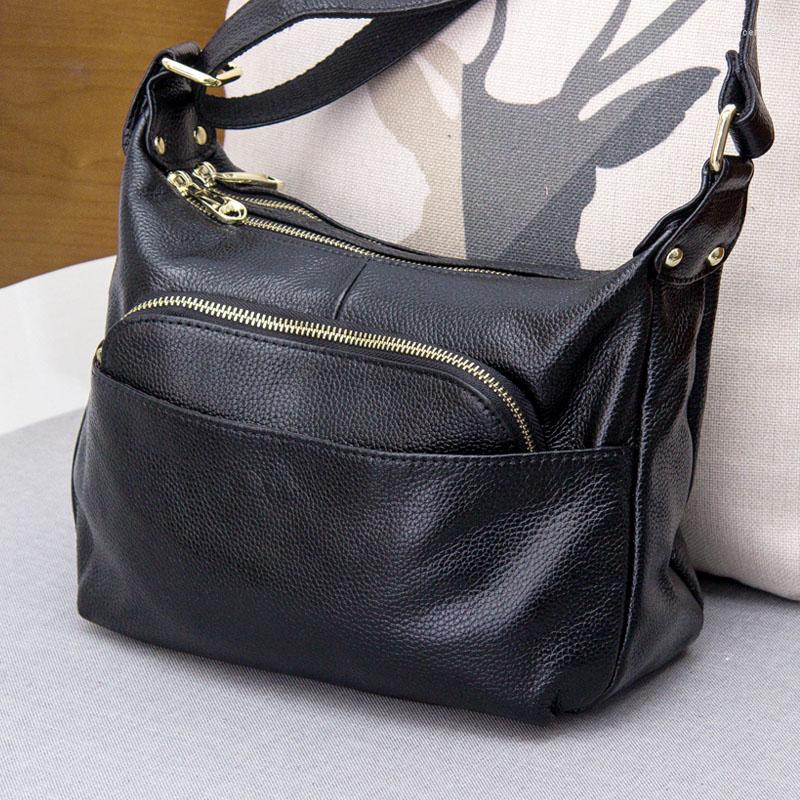 

Evening Bags Genuine Leather Luxury Handbags Women Designer Crossbody For Messenger Shoulder Sac A Main Bolsa Feminina, Black