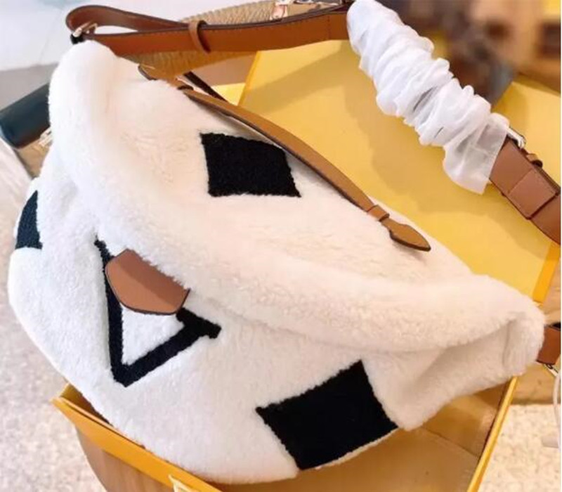

2022 Winter Teddy Waist Bag Designer Bum Bag For Womens Men Fashion Lambswool Crossbody Shoulder Bags Fluffy Bumbag Luxury Fannypack Purses, Size: 34*17*11cm
