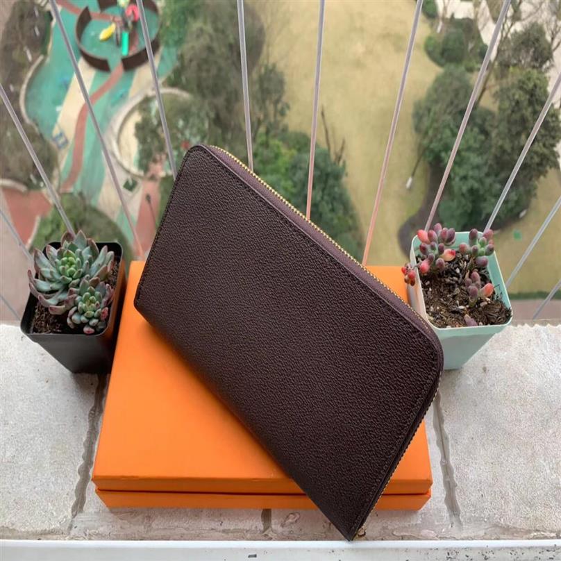 

delivery 2019 Fashion Designer Clutch Leather Wallet Double Zip Wallet2935, Original box