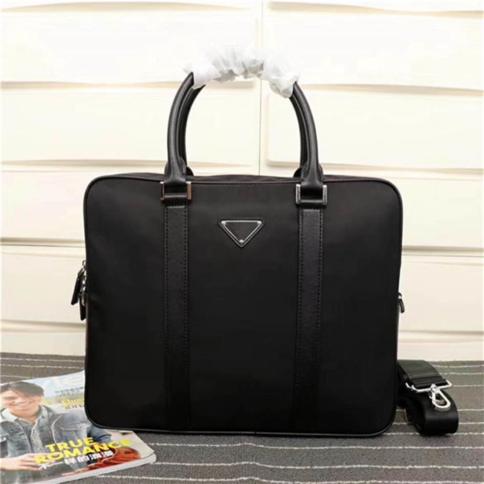 

Global classic luxury bag Canvas men's shoulder bag briefcase the highest quality handbag 0871 size 36cm 28cm 8285R, Black