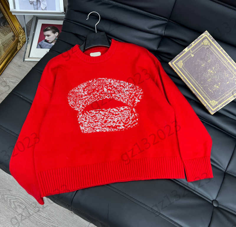 

Womens Sweaters Hand Beaded Logo Embroidery Warm Wool Knitted Sweater Thread Round Neck Profile Slim Knitwear Fashion Designer Women Clothes 1970