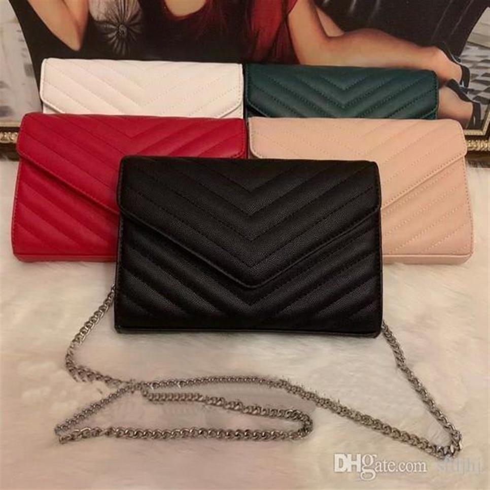 

sell Designer Handbags Fashion Women Shoulder Bags Caviar Leather Bags Silver Chain Crossbody Bag Messenger Bag With Box235l, Red