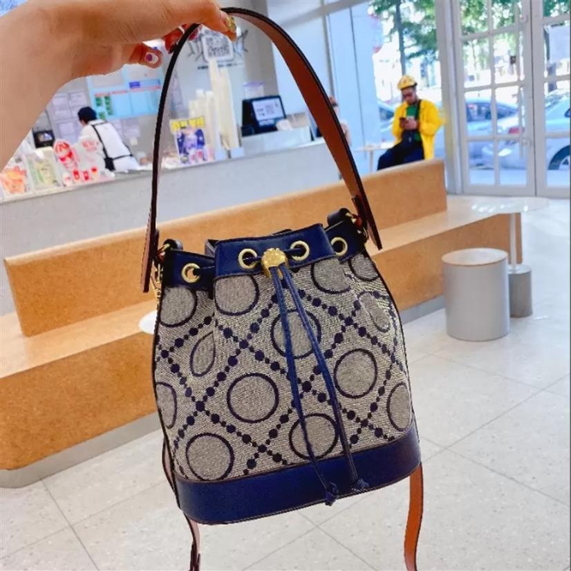 

luxury design Vintage bucket bag 2022 women's fashion retro style one shoulder crossbody bags printed color handbag230e, Yellow