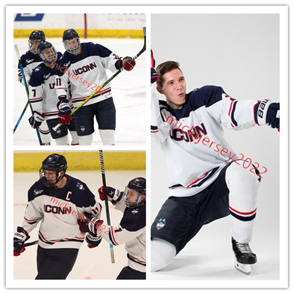 

James Hockey Custom Stitched Youth Uconn Huskies Hockey Jersey Ryan Tverberg Jake Veilleux Arsenii Sergeev Matt Pasquale Adam Dawe Logan Terness, Grey