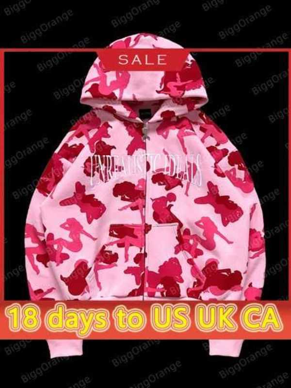 

Womens Hoodies Sweatshirts High Street Camouflage Embroidered Letters Hooded Sweatshirt Ins Style Hoodie Women Fashion Clothing WinterYUCF