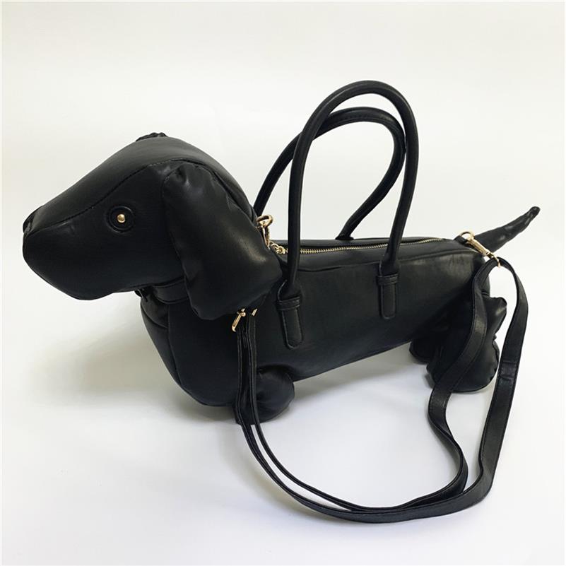 

Personality design dog shape bag large capacity female leisure handbag lovely cartoon shapes shoulder bags slant span241K, Black