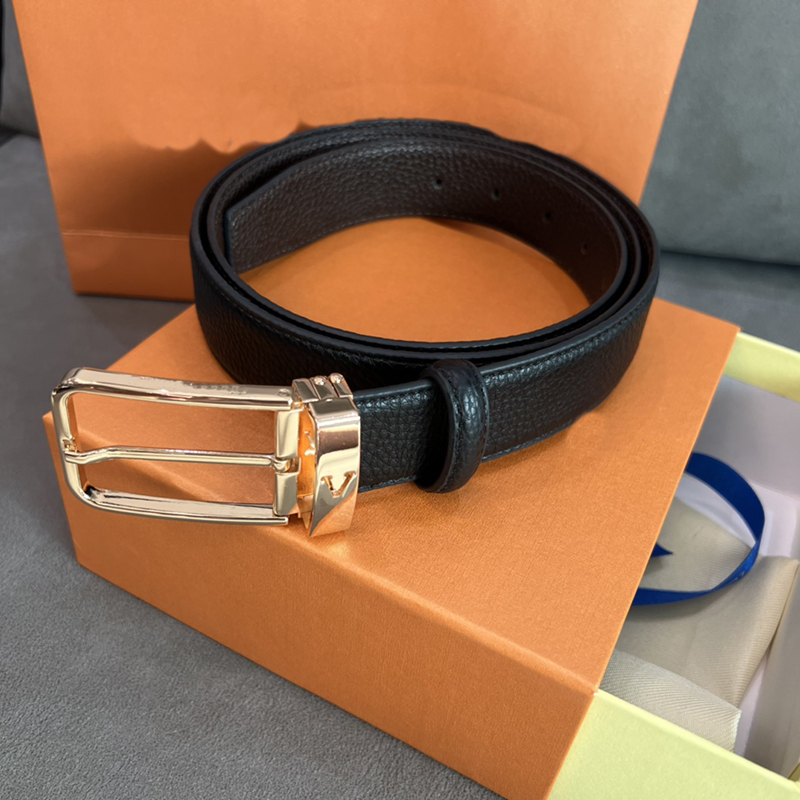 

Mens Designer Luxury Genuine Leather Belt Women Fashion Casual Belts Gold Silver Smooth Pin Buckle Ladies V Belt Girdle Ceinture Waistband 3.5cm Width 2212204QS, Black