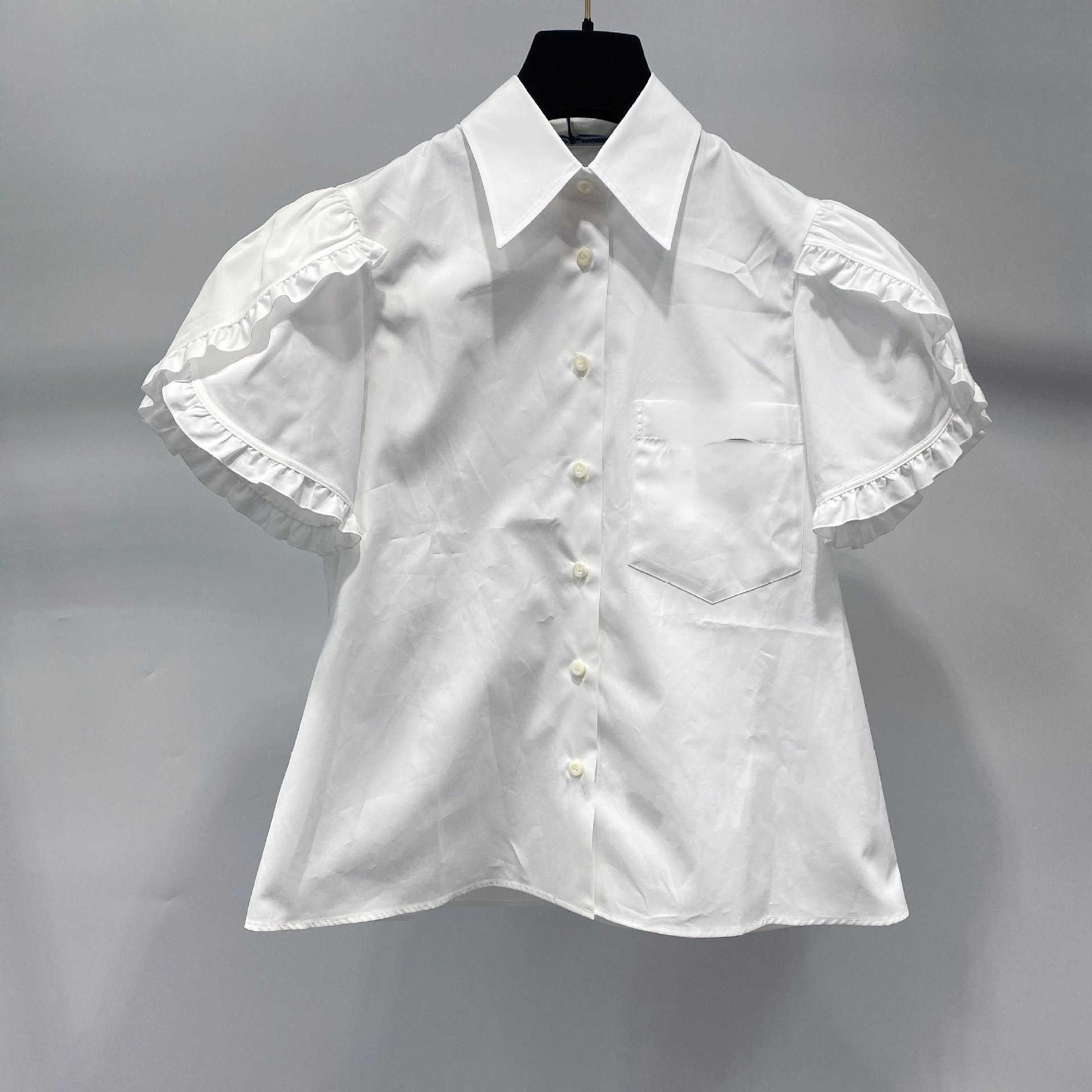 

Brand Women' T-Shirt designer design spring and summer new style versatile shirt ear edge short sleeve college plus size, White2