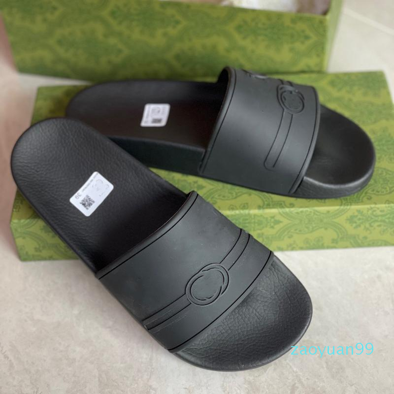 

Slippers Designer Rubber slide sandal Floral brocade men slipper Gear bottoms Flip Flops women striped Beach causal slipper with Box US5-11, Color 1