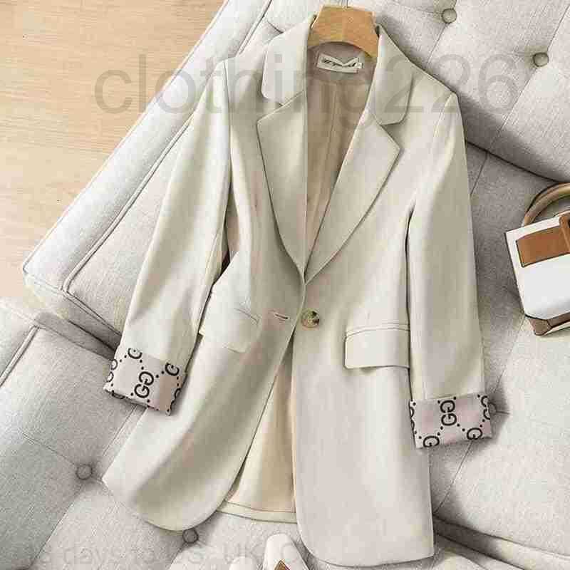 

Womens Suits Blazers Tide Brand High-Quality Retro Fashion designer Pure color Series Suit Jacket A grain of buckle Slim Plus Size Women, Ivory