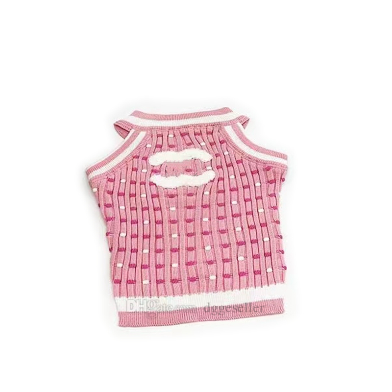 

Designer Dog Clothes Brands Dog Apparel Dogs Sweaters with Classic Letters Pattern Stretch Comfort Cotton Pet Sweatshirt Sweater Vest for Small Doggy Pink  A488