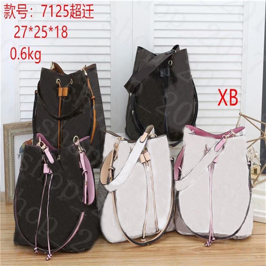 

YQ Multicolor Women Luxurys Designers Bags 2021 Handbag Bucket Bag Leather PU Fashion Classic Ladies Shoulder Woman Crossbody Tote286r, White grid pink