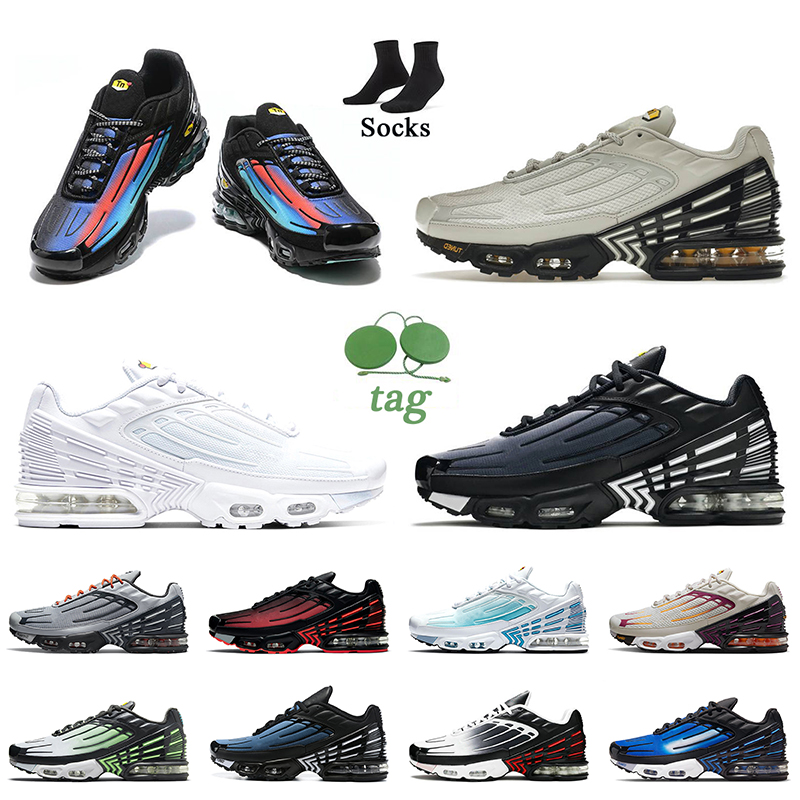 

2023 fashion Tn Plus 3 running shoes Tnplus Tn3 Tuned Unity green aqua light bone OG black triple White laser blue Shattered Ice women mens, B49 black iridescent 39-46