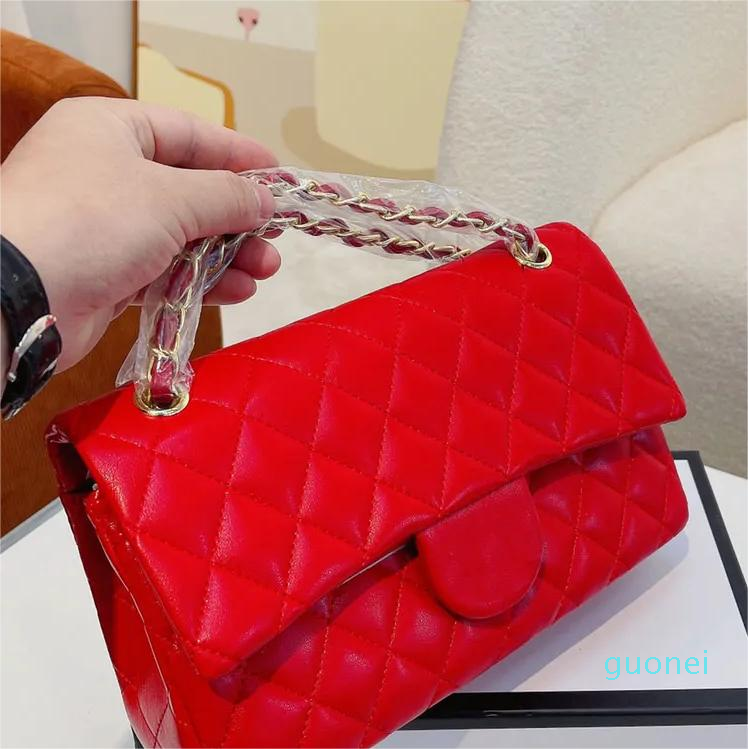 

Designer-cf High quality Designer Bag Classic Ringer Caviar Chain Bag Leather Gold Chain Silver Chain Fashion blast Single oblique span Shoulder Bag, Black gold chain caviar sauce