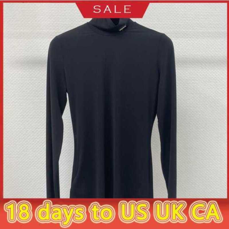 

Fall 2021 Fashion Women' t shirt Long Sleeve Base Black and White 2 Color Designer luxury cotton elastic soft comfort high quality triangleMLWV