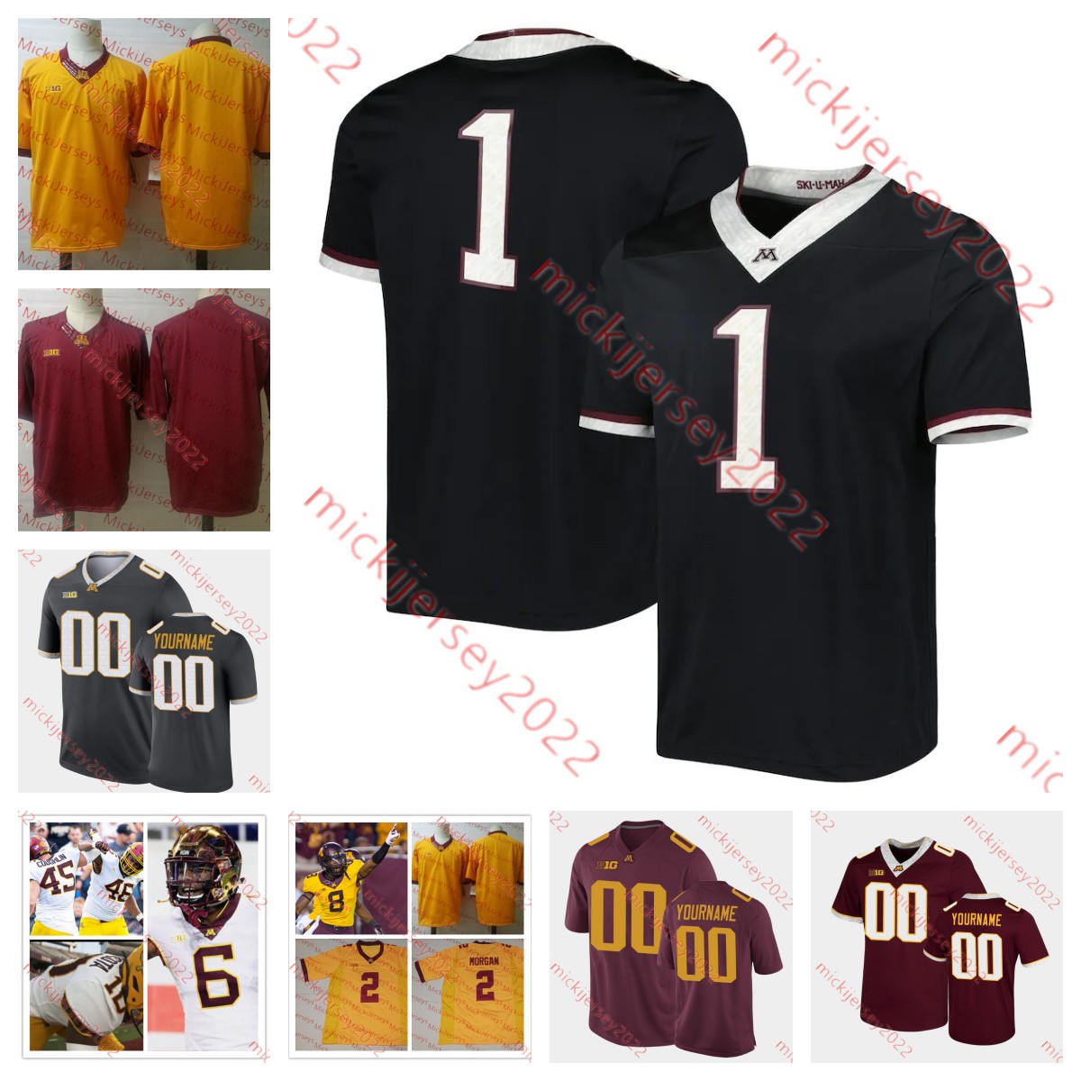 

American College Football Wear Custom Minnesota Golden Gophers Football 78 Ashton Beers 79 Logan Purcell 80 Dino Kaliakmanis Spencer Alvarez Jack DiSano Frank Bier, Wine red retro