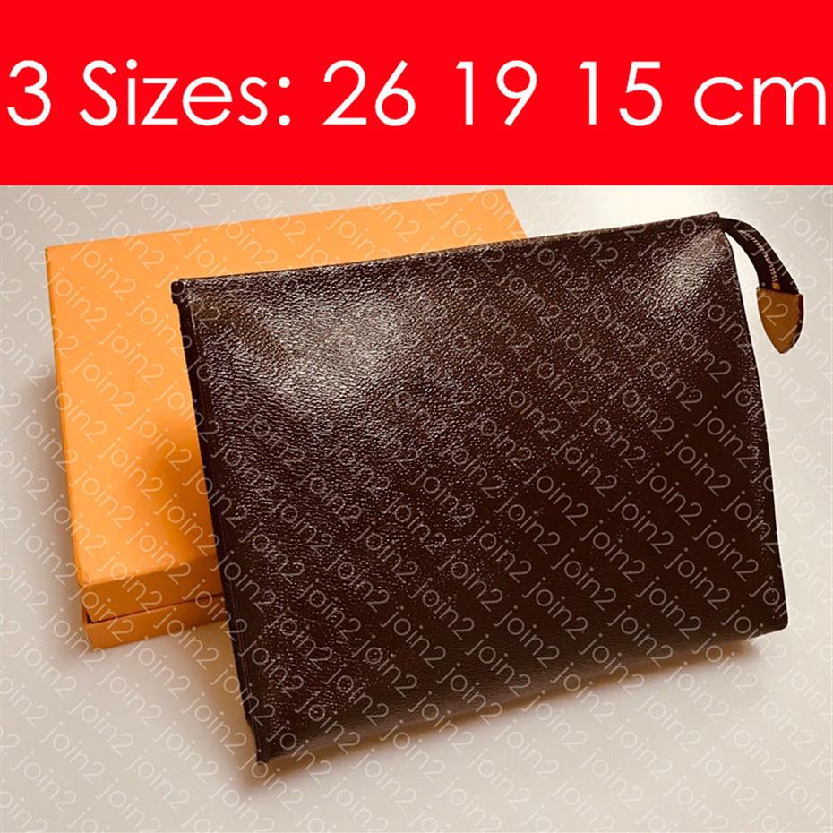 

TOILETRY POUCH 26 19 15 cm Designer Fashion Women's Clutch Bag Mini Pochette Cosme Toilet Pouch Cosmetic XL Beauty Case Acces277R, 19 cm brown with flowers