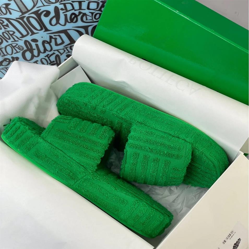 

Fashion Designer Furry Slides Pure Color Slippers For Women With Gift Box 5 Colors Size 35-41200m, White