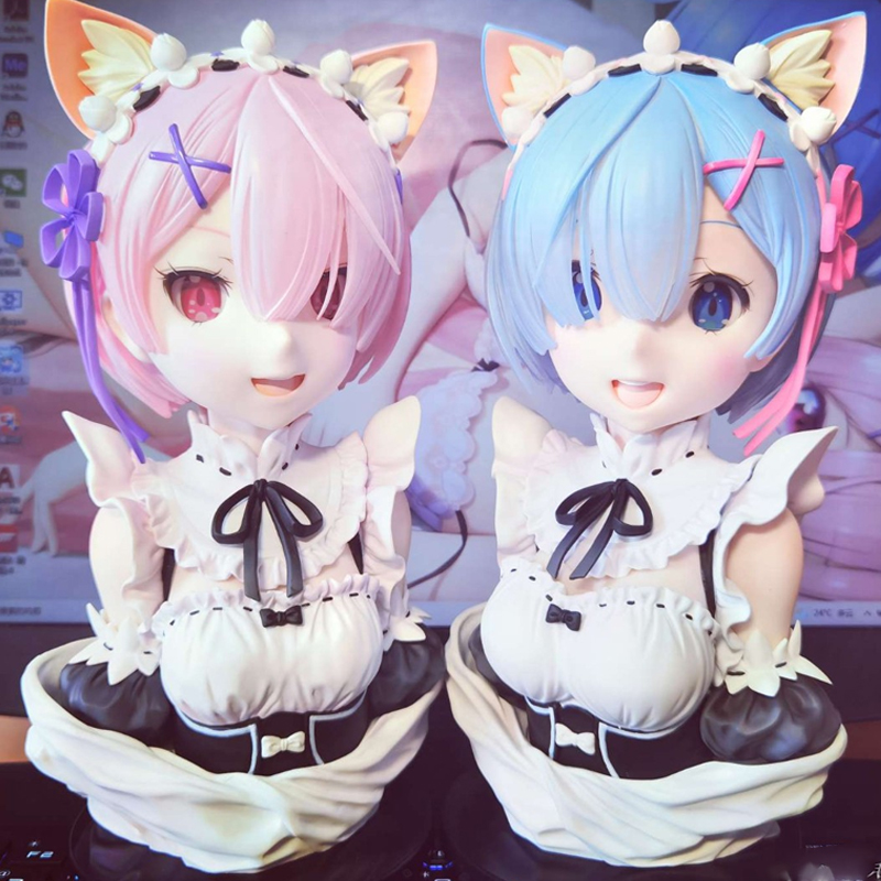 Gun Toys Relife In A Different World From Zero Rem Ram GK Bust Figure Toys Collectible Model PVC Doll Anime Figure-image-858220664