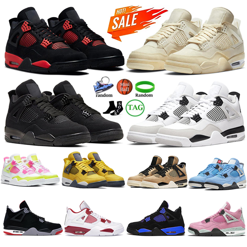 

2023 basketball Shoes jumpman 4 Sneakers Trainers retro Military Black Canvas Sail Oreo University Blue Black Cat OG 4S Mens Guava What The Wild Things With box, #22