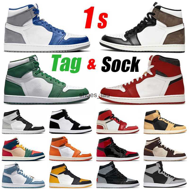 

top quality Casual Shoes Classic 1 jumpman basketball shoes men women 1s Lost and Found off Starfish Denim sneakers White OG Dark Mocha sports trainers Bred Patent, 36-46 dark marina blue
