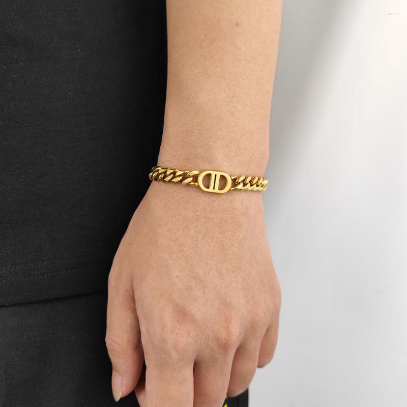 

Link Bracelets 8mm Hip Hop Jewelry Fashion 18K Gold Plated Miami Stainless Steel Luxurious For Women Cuban Bracelet