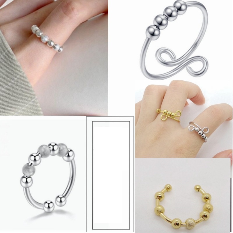 

Fashion Women's Ring Stainless Steel for Jewelry Titanium Women Bead Rings Silver Gold Adjustable Color Wholesale