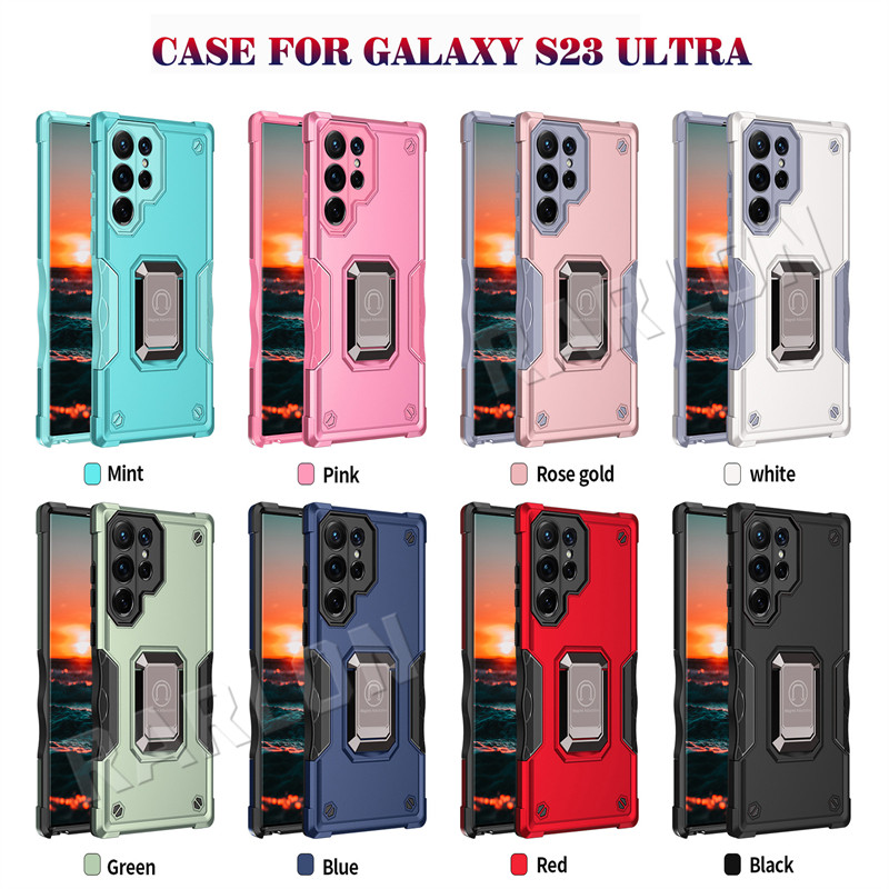

For TCL IONZ Hybrid Phone Cases 2 IN 1 Armor Kickstand Case With Ring Holder Samsung Galaxy S23 Ultra S22 S21 S20 Plus FE A73 A53 A33 M32 A53 M21 5G IPhone 14 Pro Max 13Pro, Mix colors