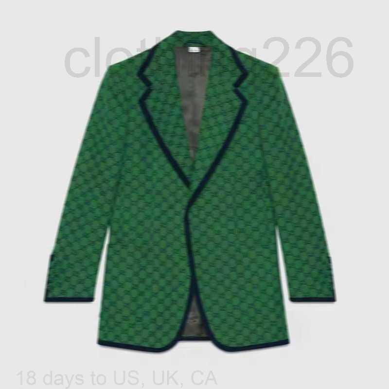

E35 Women' designer blazers Clothing with full letters spring new released tops, Green