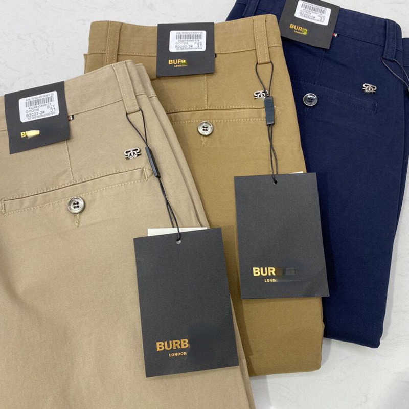 

Business casual men pants burb designer trousers loose fashion mens straight Pants plus size 29-42, Khaki 2