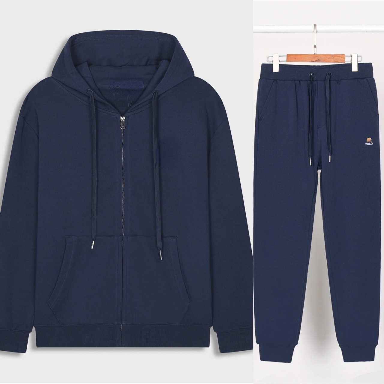 

Brand Women's Two Piece Pants designer design Fall 2022 New High Quality Cotton Hooded Zipper Set Loose Casual Unisex plus size, Gray