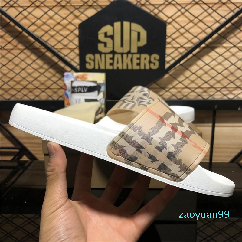 

Top Quality Men Designer Slipper Soft Massage Slides Sandals Shoes Slide Summer Beach Outdoor Cool Slippers Fashion Flat Flip Flops With Box Size 36-45 EU, Style 35
