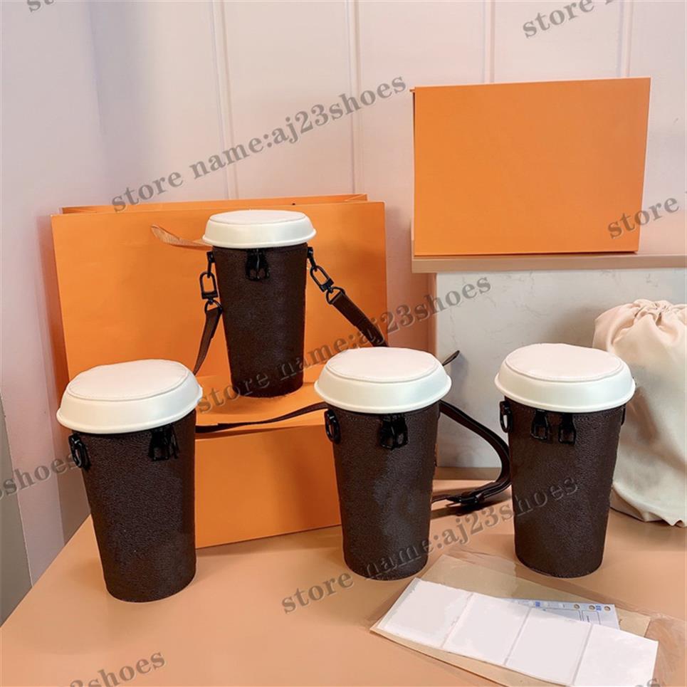 

Coffee Cup pouch designer Bag 2021-22 Vintage Monograms coated canvas Clutch Cross Body Double-zip closure Mini Shoulder Bags M808247S, 03