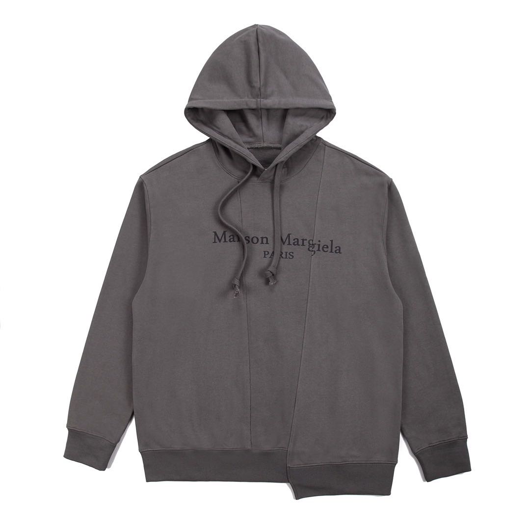 

Margiela Style Margiela MM6 Decostruito Irregolare Stampa Logo Felpa con cappuccio UnisexWomen's Hoodies & Sweatshirts, Black