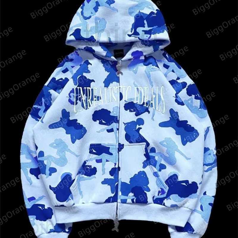 

Womens Hoodies Sweatshirts High Street Camouflage Embroidered Letters Hooded Sweatshirt Ins Style Hoodie Women Fashion Clothing Winter