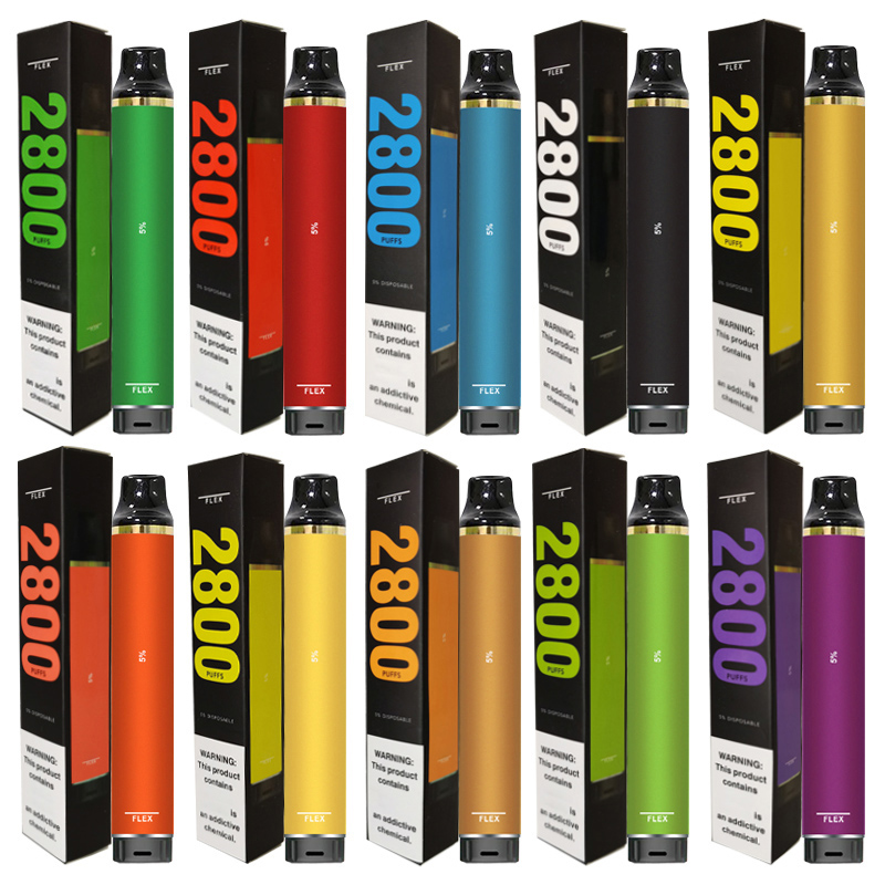 

5% 2% Puff Flex Disposable Vape 2800 Puffs Electronic Cigarettes E Vaper Pod Vapes Pen Vapers Sigarette Elettronica