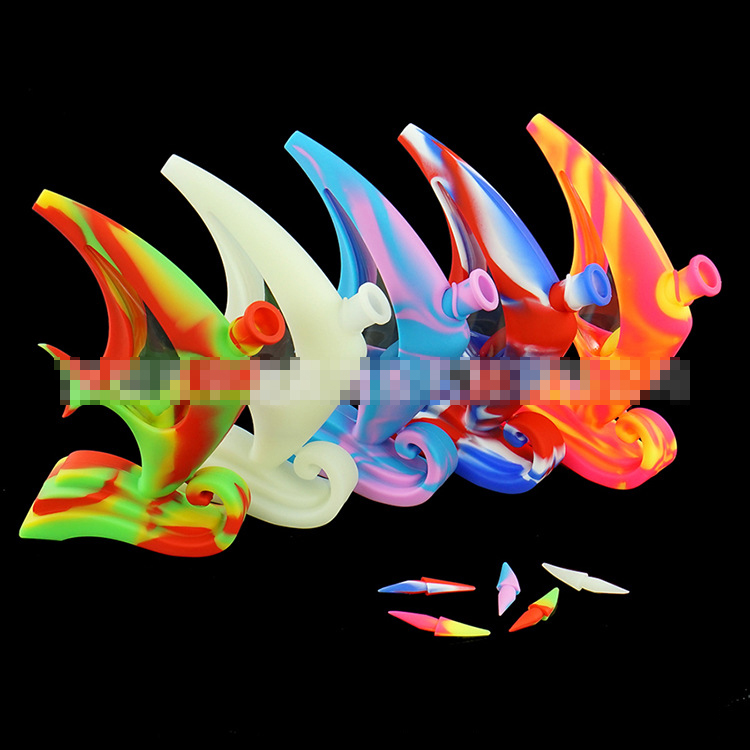 

silicone pipe creative new angelfish pipe with glass bowl cigarette accessories wholesale