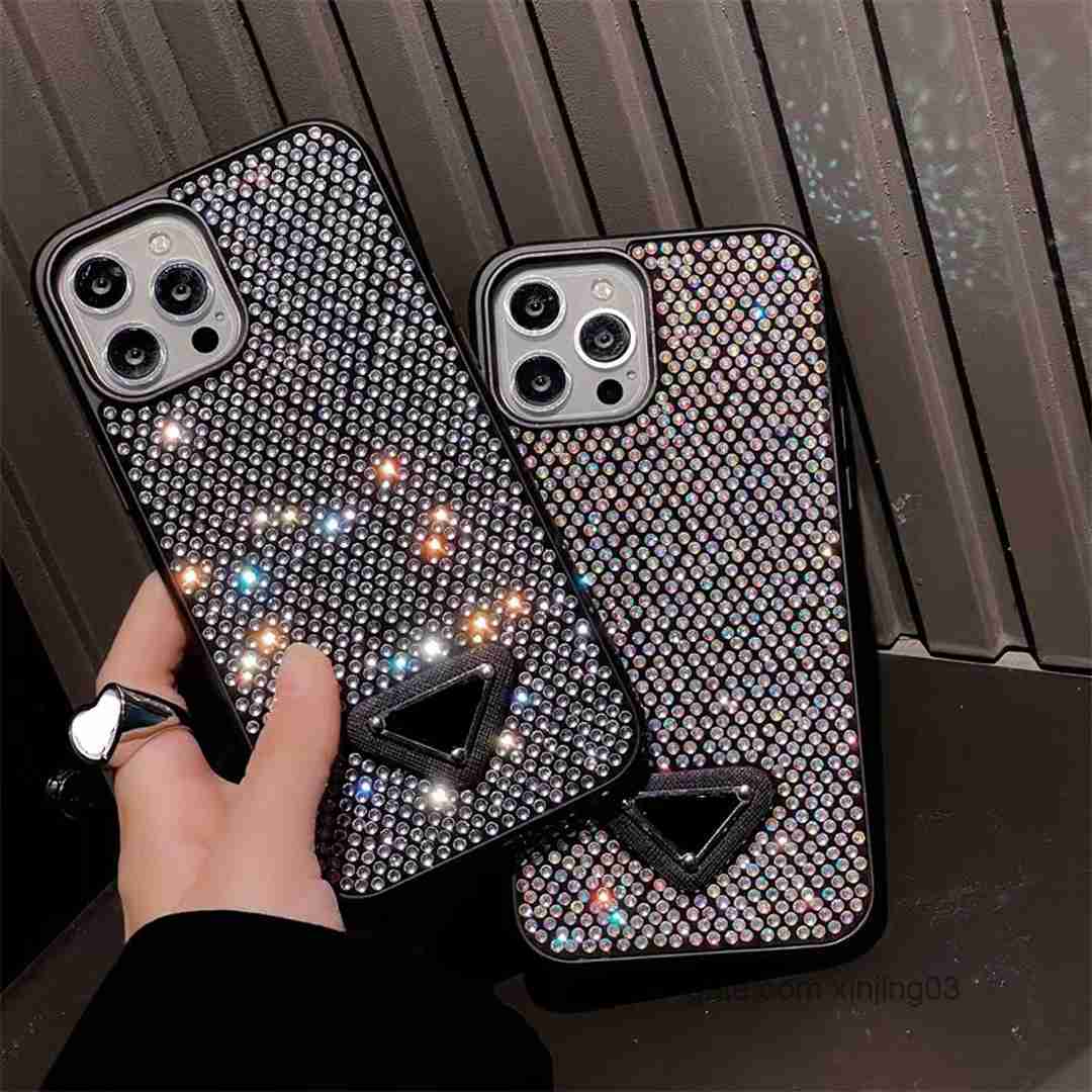 

Designer luxury Phone cases for Iphone 14 Pro Max case 13 12 11 Fashion Bling Sparkling Rhinestone Diamond Jewelled 3D Crystal Women Casess xinjing03, Silver d letter+ logo