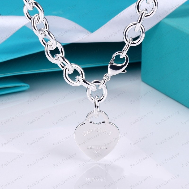 

Designer heart-shaped key bracelet female stainless steel necklace couple gold chain pendant neck luxury jewelry gift accessories wholesale with box