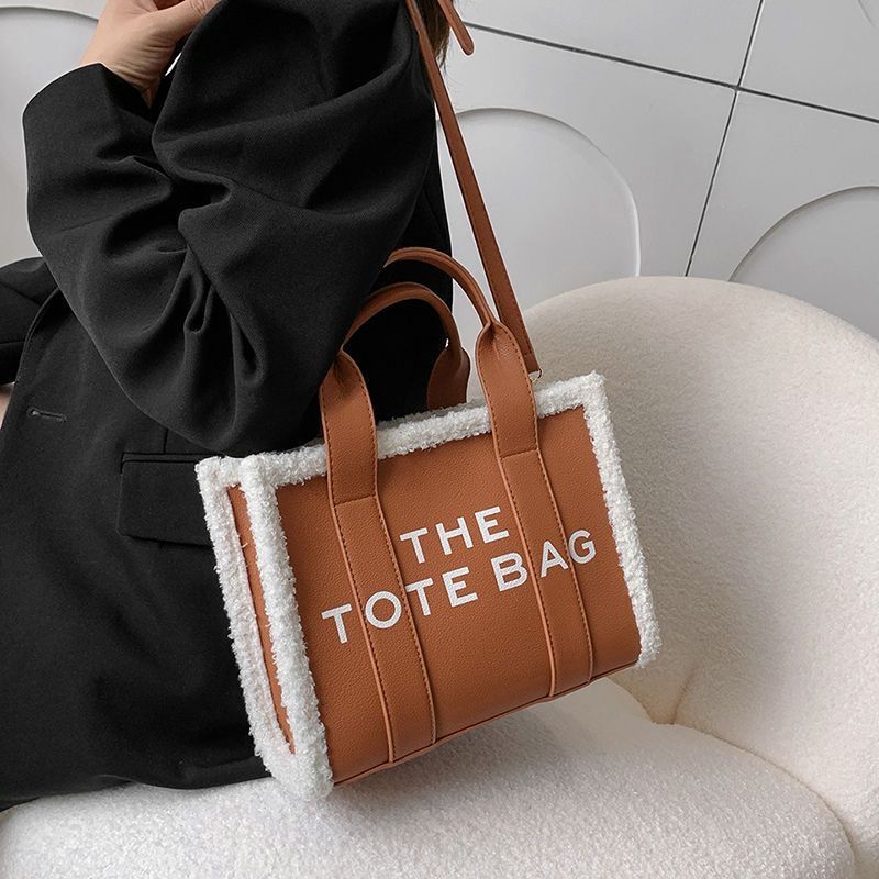 

PU Leather Fashion Handbags Bag with Logo Large Capacity Shoulder for Women wallets Letter Printed Tote Bag Multi Colors Totes Purse, Red