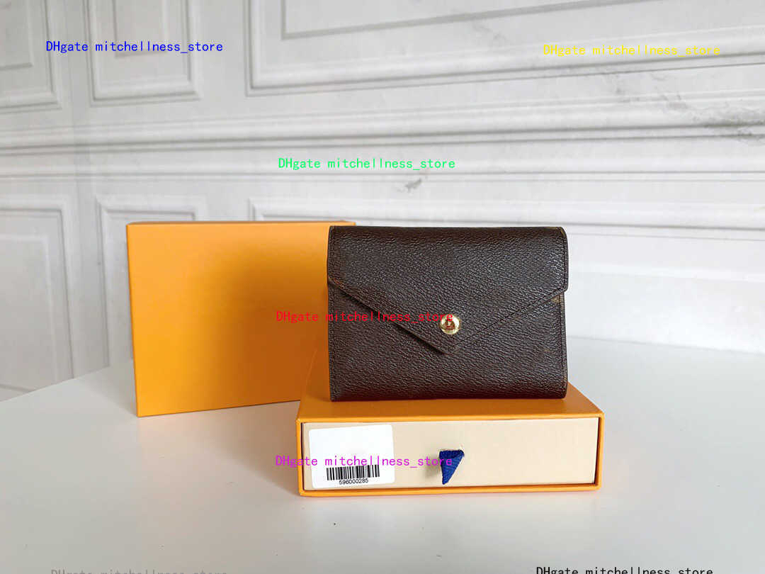 

High Quality Womens 11 Colors New Mini Classic Purses with Box Lady Leather Wallets Women Purse Wallet Hot, L1 41938 brown letters